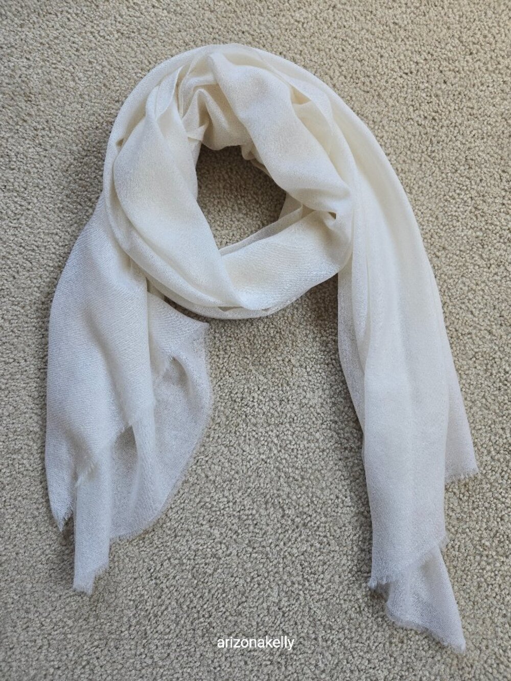 Restoration Hardware Cashmere Ivory Scarf Lightweight
